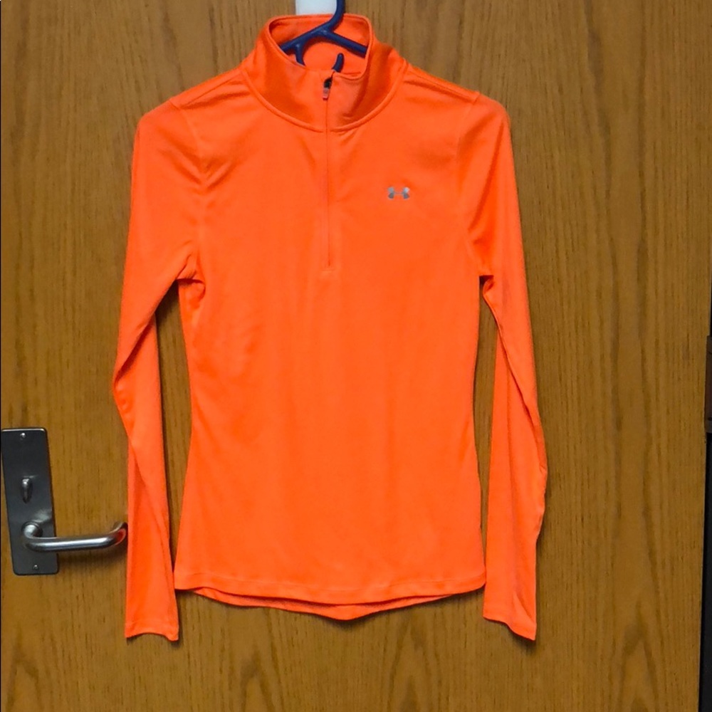 Bright orange under armour pullover